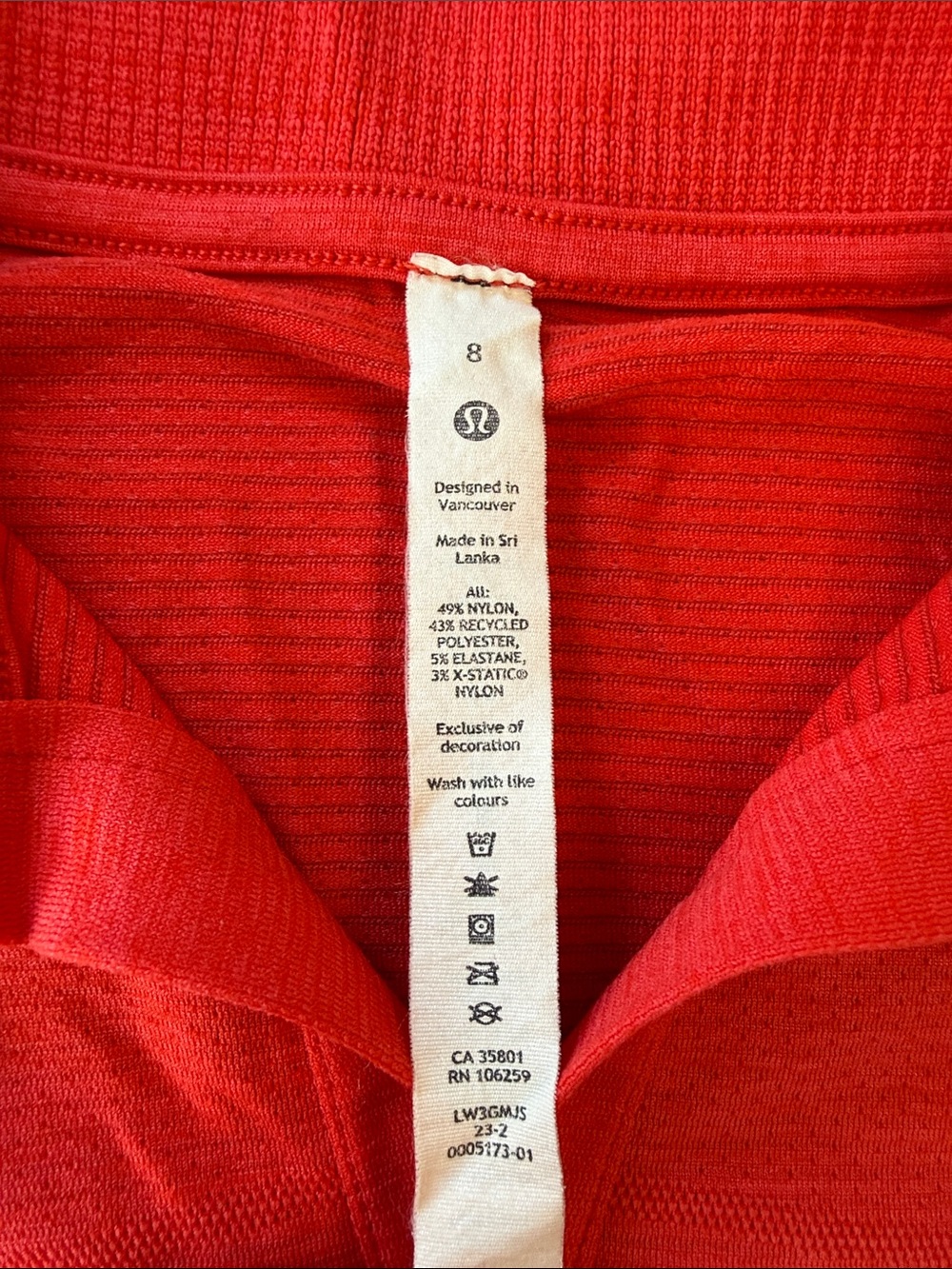 Lululemon Swiftly Tech Short Sleeve Race Relaxed Fit Polo Sz 8 Hot Heat Red Glow - Picture 5 of 6